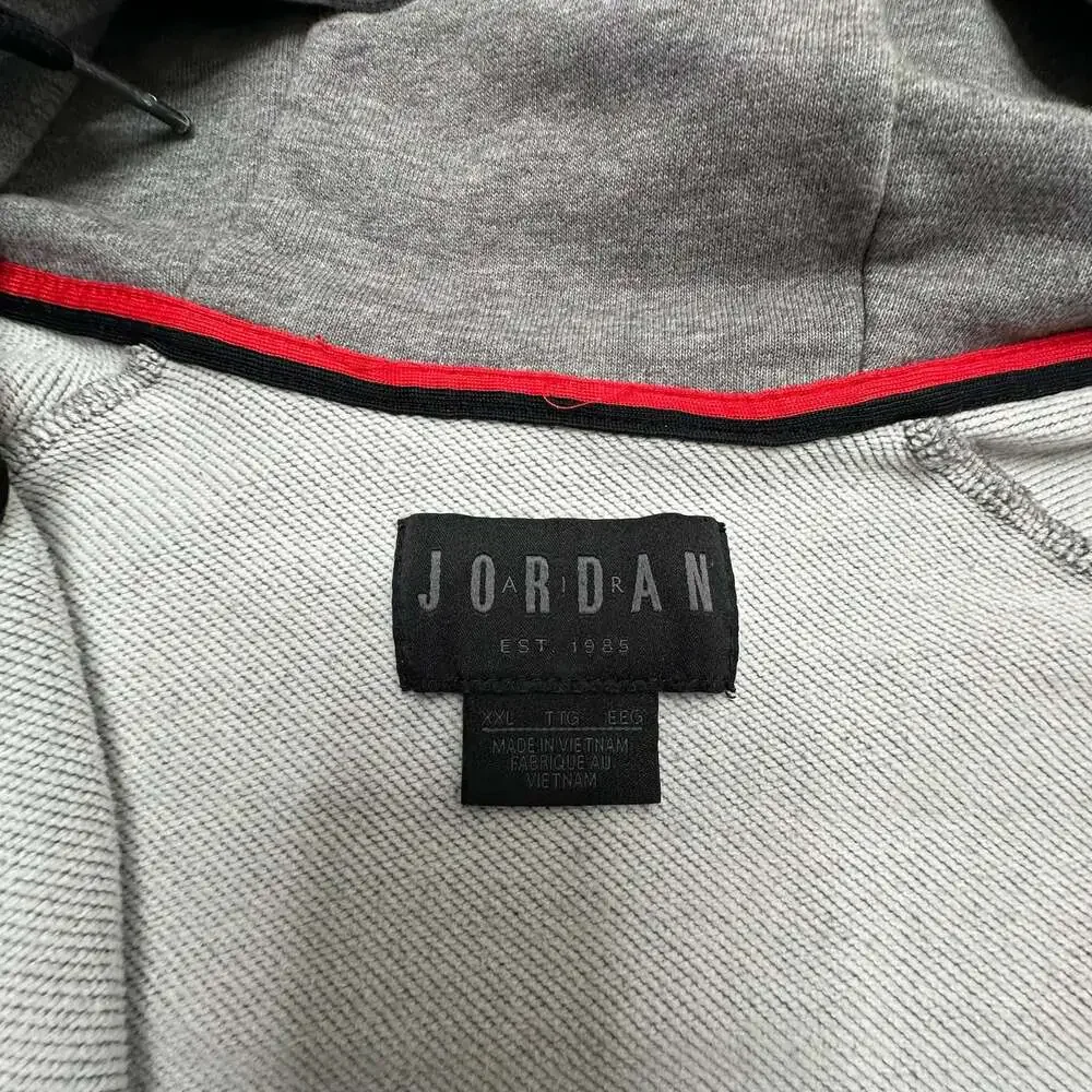 Jordan Jumpman Air Full-Zip Gray Hoodie with Sleeve Branding